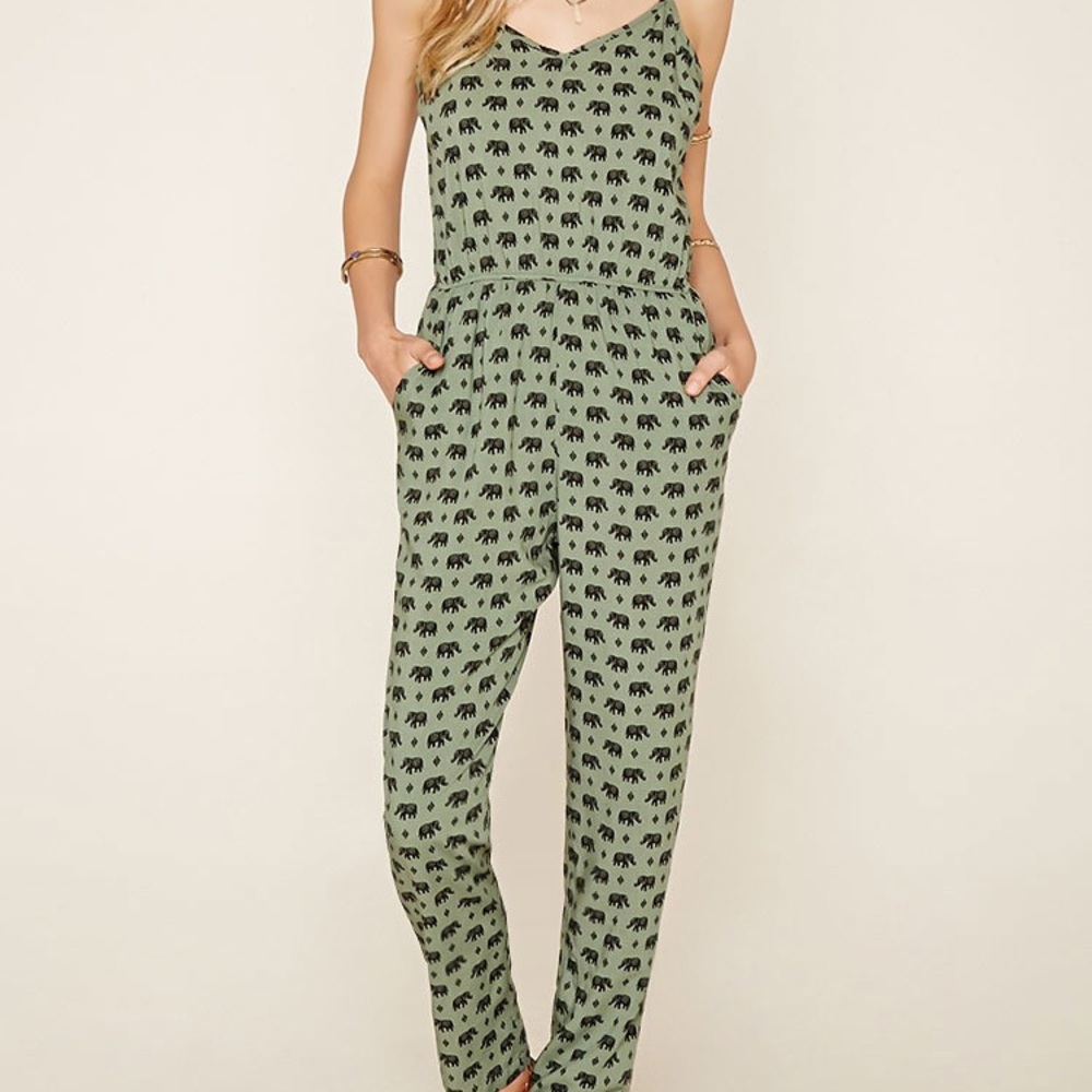 Green elephant jumpsuit